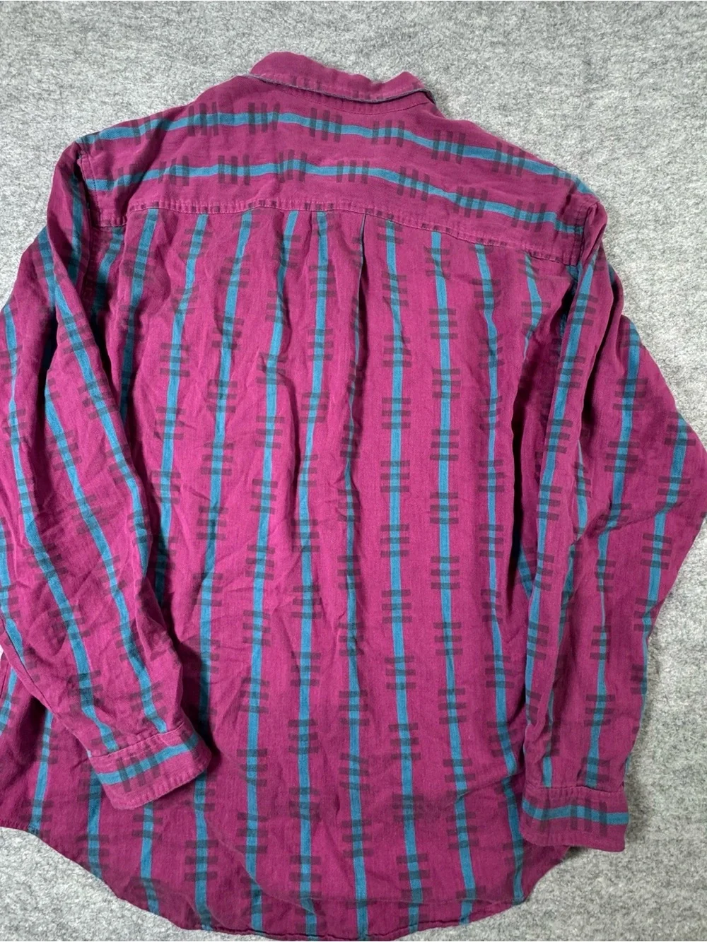 Vintage Levi's Sutter Creek Magenta and Teal Plaid Button-Front Shirt